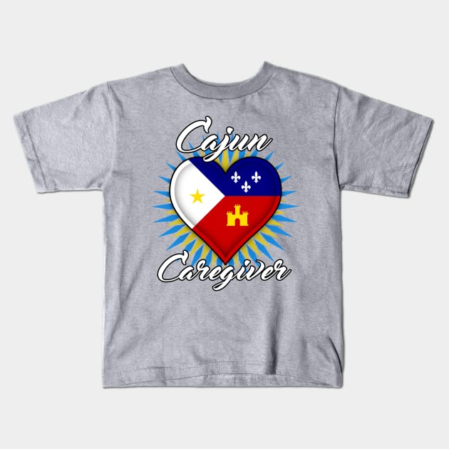 Cajun Caregiver (white font) Kids T-Shirt by WCN Store